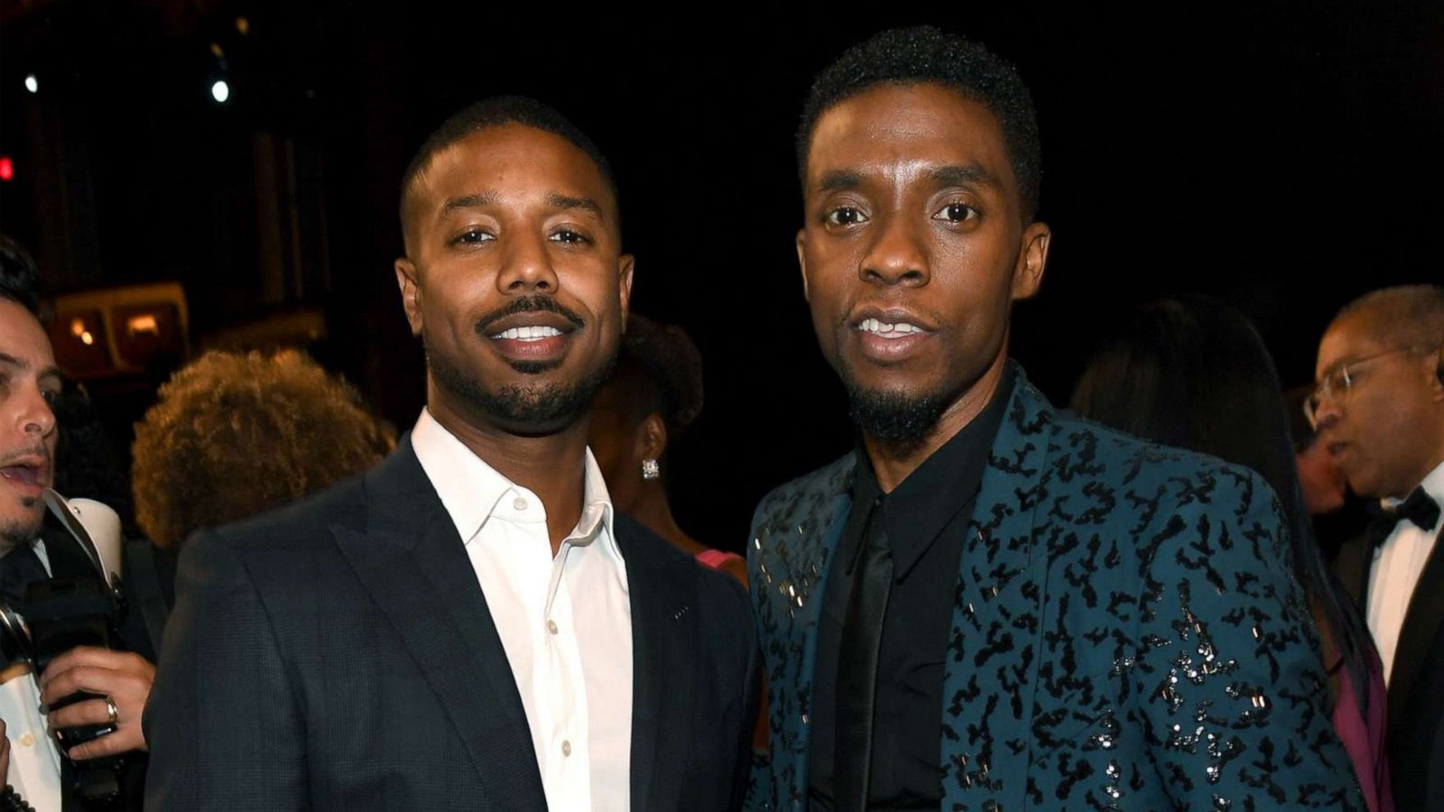 PHOTO: Michael B. Jordan and Chadwick Boseman attend the 47th AFI Life Achievement Award honoring Denzel Washington, June 6, 2019, in Hollywood, Calif.