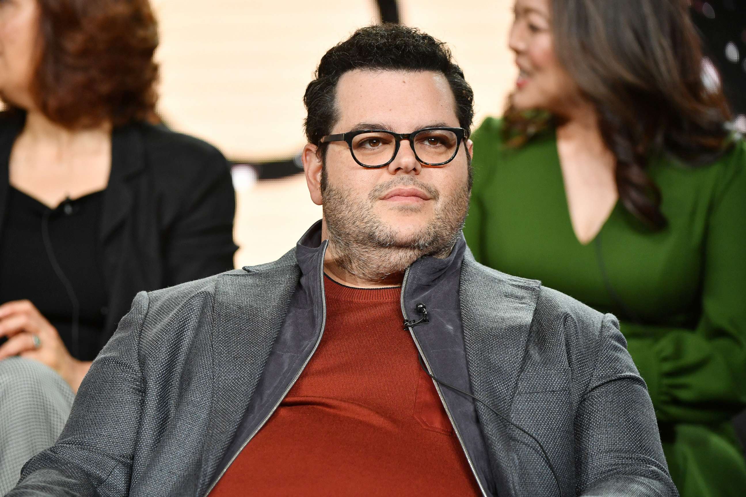 PHOTO: In this Jan. 15, 2020, file photo, Josh Gad speaks during a press event in Pasadena, Calif.
