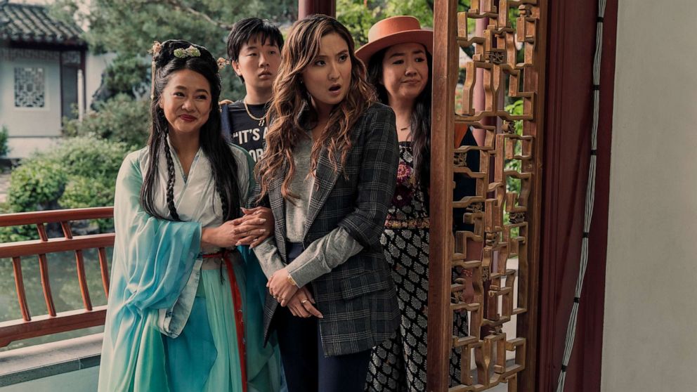 PHOTO: Stephanie Hsu as Kat, Sabrina Wu as Deadeye, Ashley Park as Audrey, and Sherry Cola as Lolo in "Joy Ride."