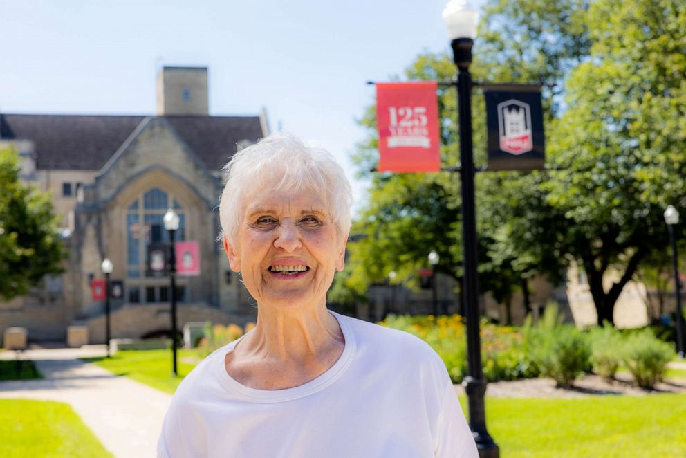 PHOTO: Although she has attended classes online, DeFauw was able to visit the NIU campus earlier this year in August.
