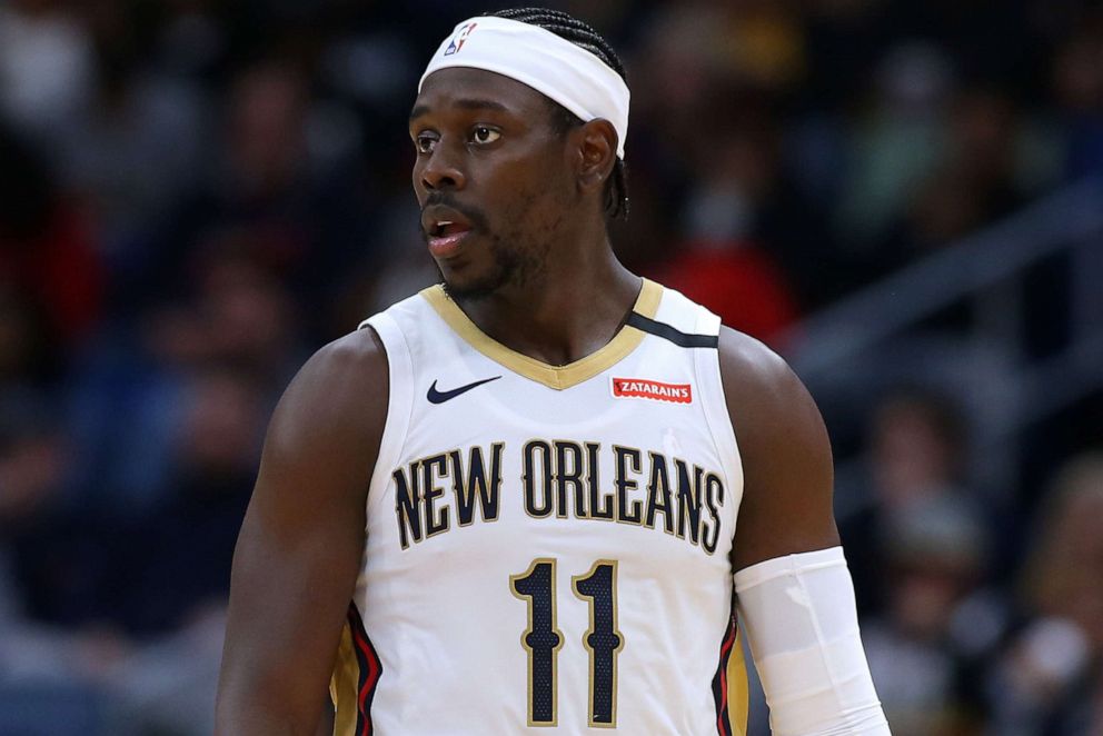 PHOTO: Jrue Holiday #11 of the New Orleans Pelicans reacts against the Los Angeles Lakers, March 01, 2020 in New Orleans.