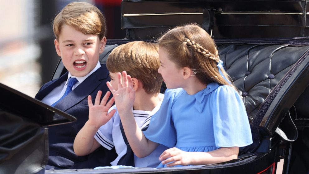 PHOTO: The royal children during the Trooping the Color during the Platinum Jubilee celebrations in London, June 2, 2022.