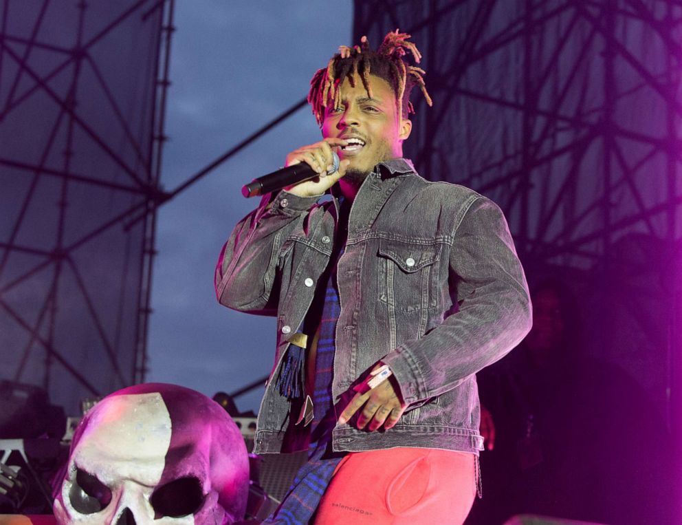 PHOTO:May 15, 2019 file photo of Juice WRLD performing in concert during his "Death Race for Love Tour" at The Mann Center for the Performing Arts in Philadelphia.