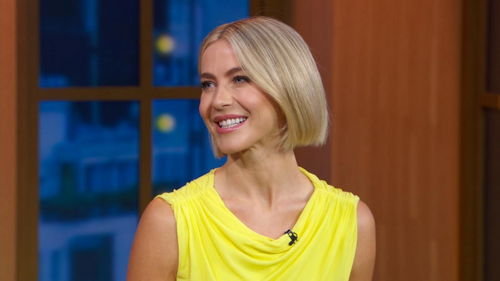 PHOTO: Julianne Hough discusses her debut novel "Everything We Never Knew" on "Good Morning America," Aug. 13, 2024.