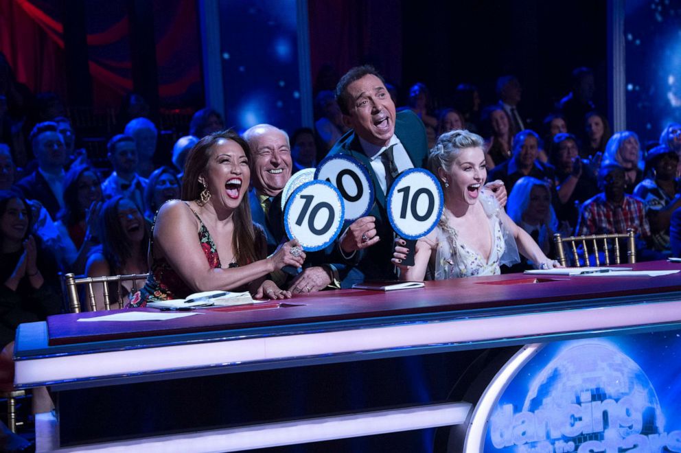 PHOTO: Carrie Ann Inaba, Len Goodman, Bruno Tonioli, and Julianne Hough appear as judges on "Dancing With The Stars," on May 15, 2017.