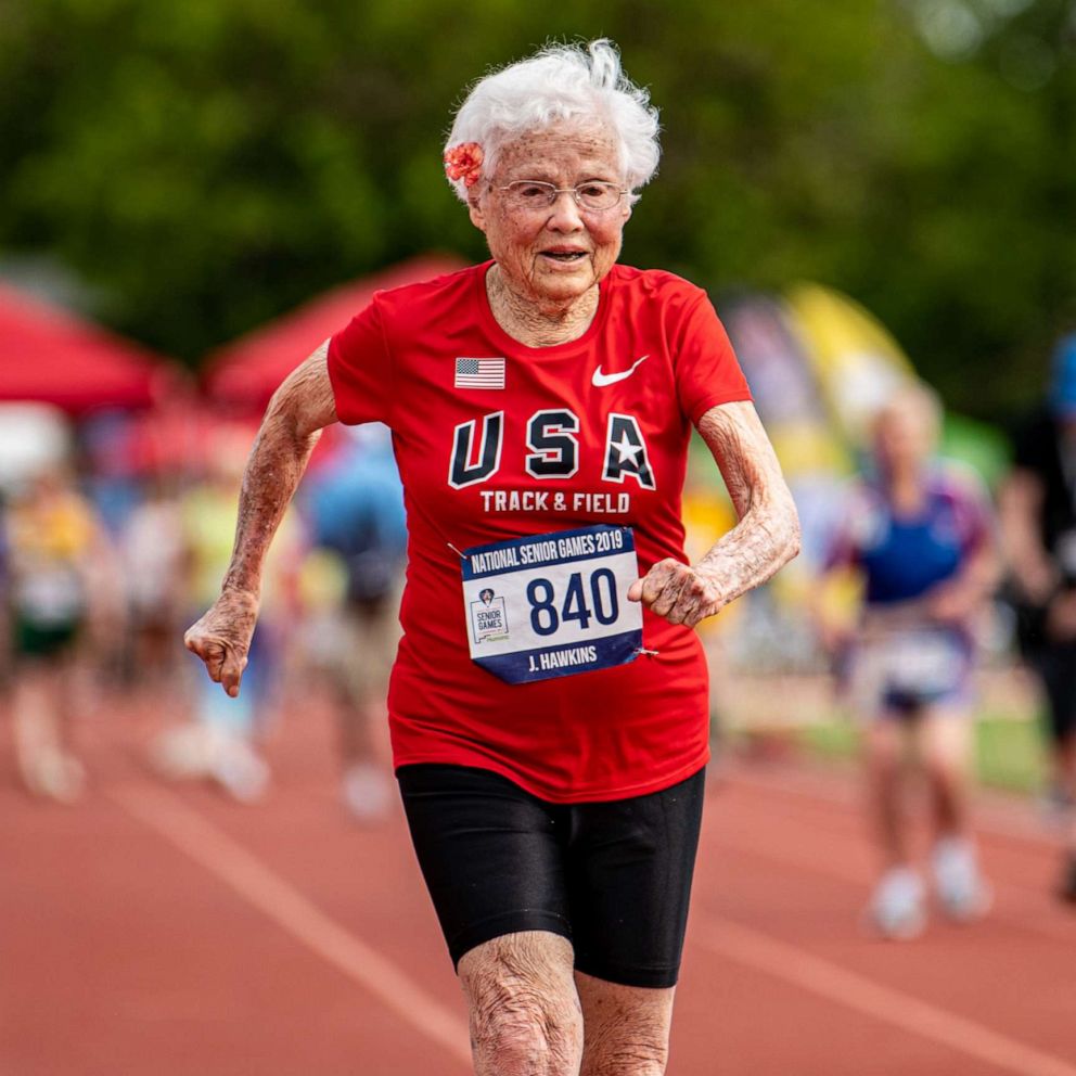 VIDEO: 103-year-old runner nicknamed the 'Hurricane' wins yet another gold in 100-meter dash