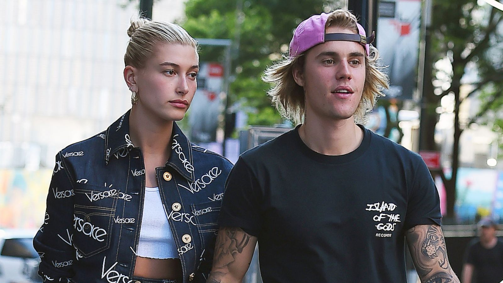 PHOTO: Justin Bieber and Hailey Baldwin are seen in New York City, July 5, 2018.