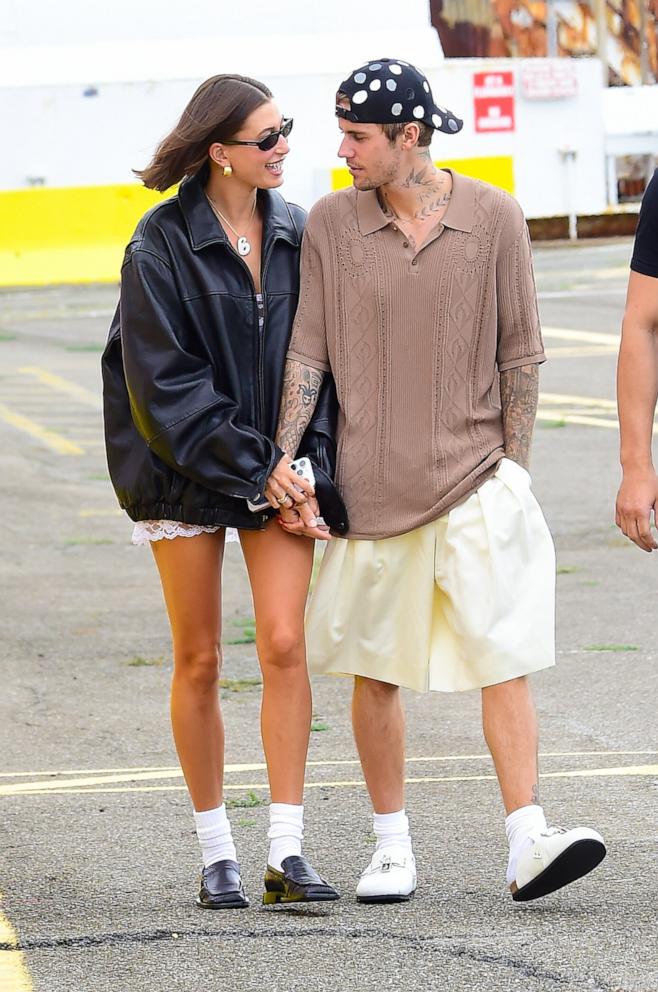 PHOTO: In this Aug. 29, 2023, file photo, Hailey Bieber and Justin Bieber are seen in New York.