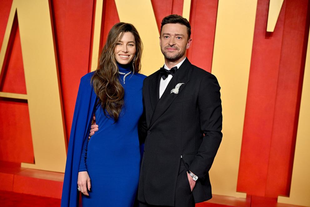 PHOTO: in this March 10, 2024, file photo, Jessica Biel, Justin Timberlake attend the 2024 Vanity Fair Oscar Party Hosted By Radhika Jones at Wallis Annenberg Center for the Performing Arts, in Beverly Hills, Calif.