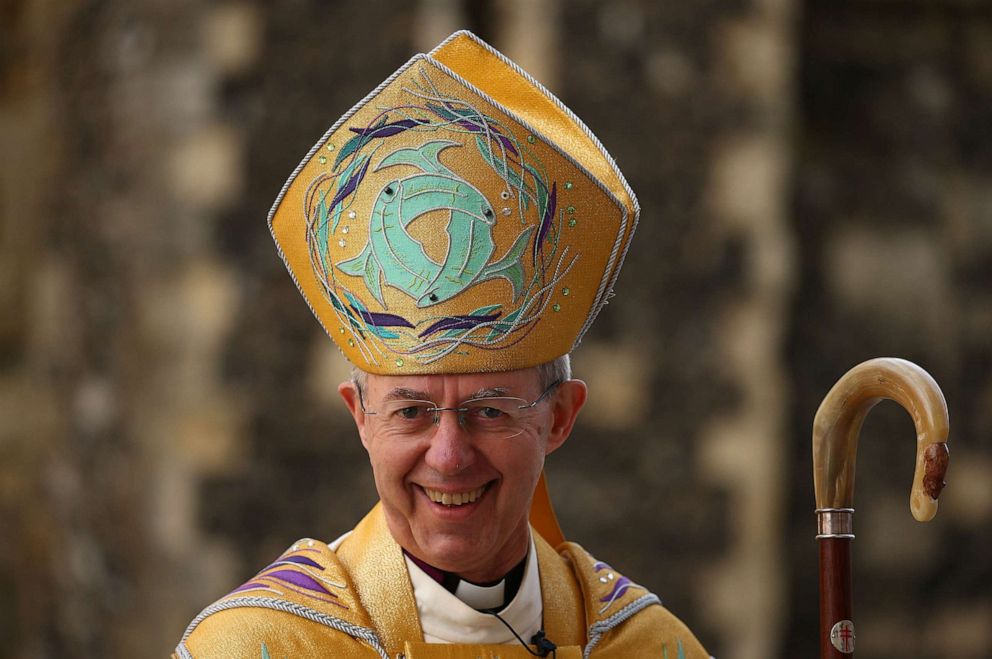 PHOTO: Justin Welby, the Archbishop Of Canterbury arrives to deliver his Easter Sermon at Canterbury Cathedral, Apr. 17, 2022, in Canterbury, England.