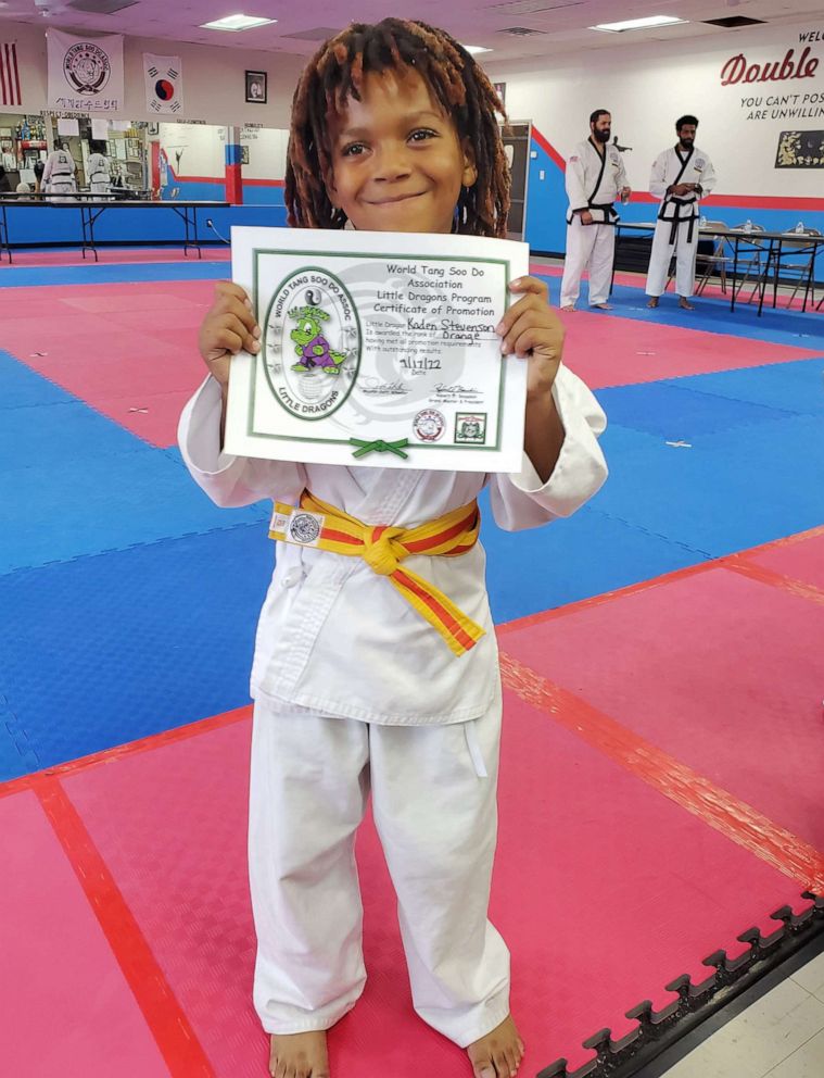 PHOTO: Michele Stevenson said her son Kaden is usually "extremely active." Kaden has an orange and white belt in Tang Soo Do, a Korean martial art and also played soccer.