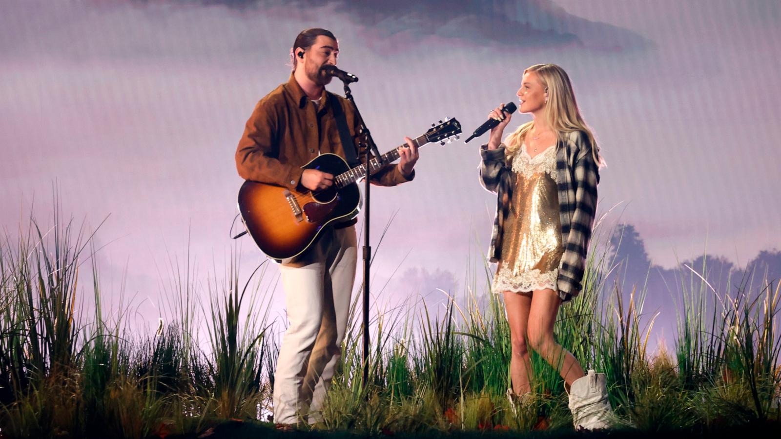 PHOTO: Noah Kahan and Kelsea Ballerini perform onstage during the 59th Academy of Country Music Awards at The Ford Center at The Star on May 16, 2024 in Frisco, Texas.