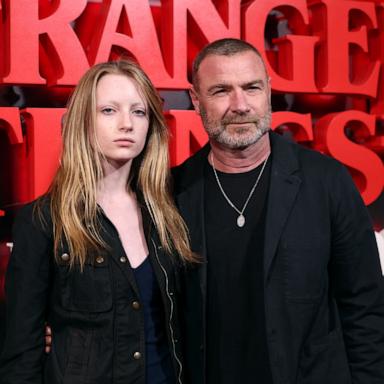 PHOTO: Kai Schreiber and Liev Schreiber attend the "Stranger Things: The First Shadow" Broadway Opening Night at Nederlander Theatre on April 22, 2025 in New York City.