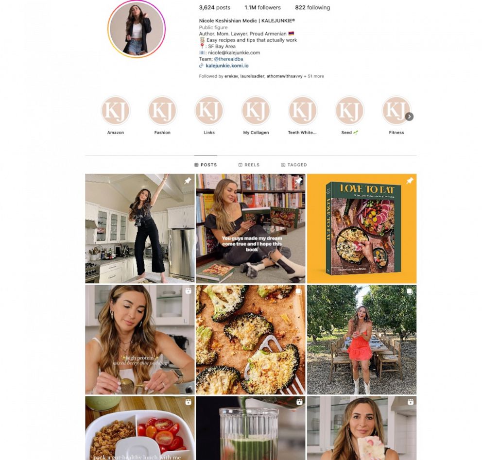 PHOTO: The Instagram page for Nicole Keshishian Modic's KaleJunkie food account.