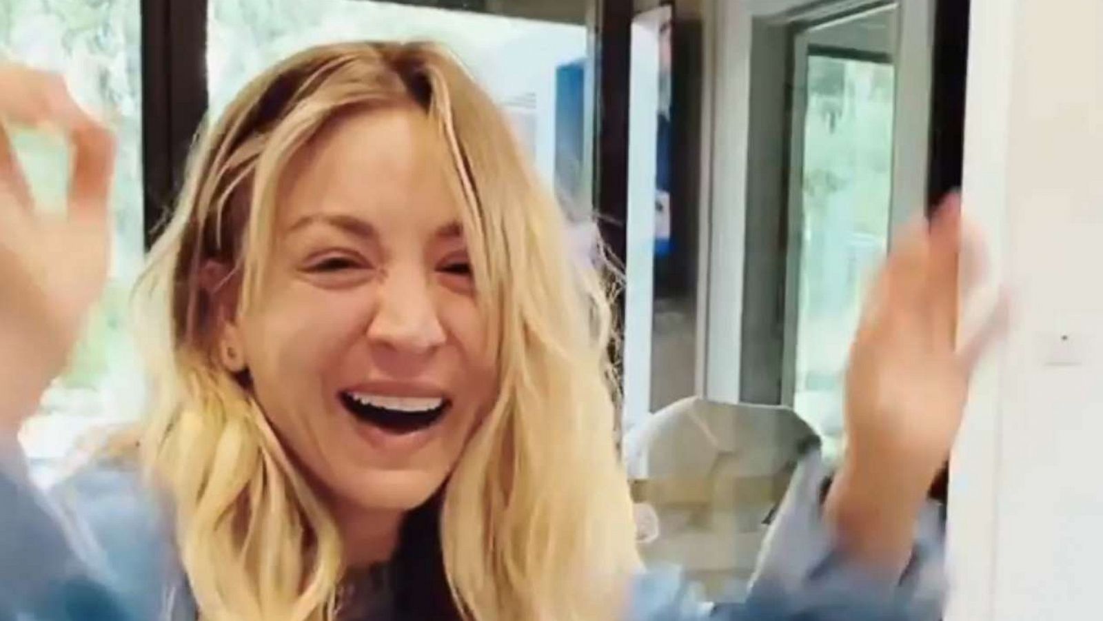 PHOTO: Actress Kaley Cuoco reacts to the Emmy Award nominations in a video posted to her Instagram account on July 13, 2021.