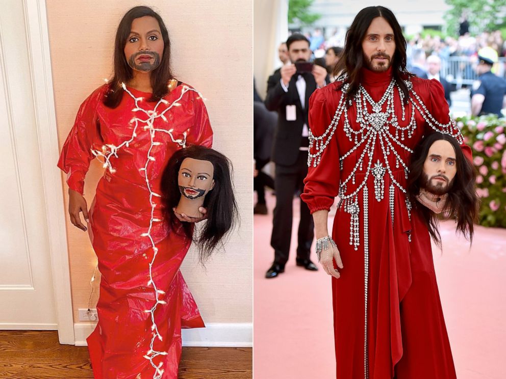 PHOTO: Mindy Kaling recreated Jared Leto's Met Gala look and posted a photo to Instagram as part of the #MetGala challenge.