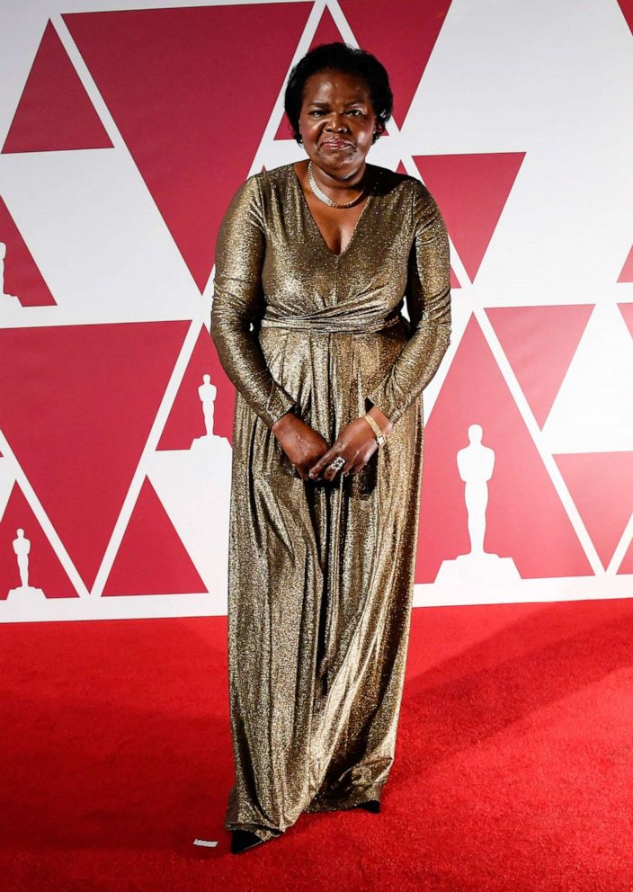 PHOTO: Damalie Namusoke, mother of actor Daniel Kaluuya, attends a screening of the Oscars on April 26, 2021, in London.