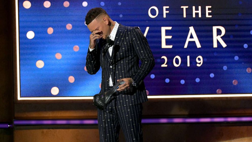 Honoree Kane Brown accepts an award onstage during the 2019 CMT Artist of the Year at Schermerhorn Symphony Center on Oct. 16, 2019 in Nashville, Tenn.