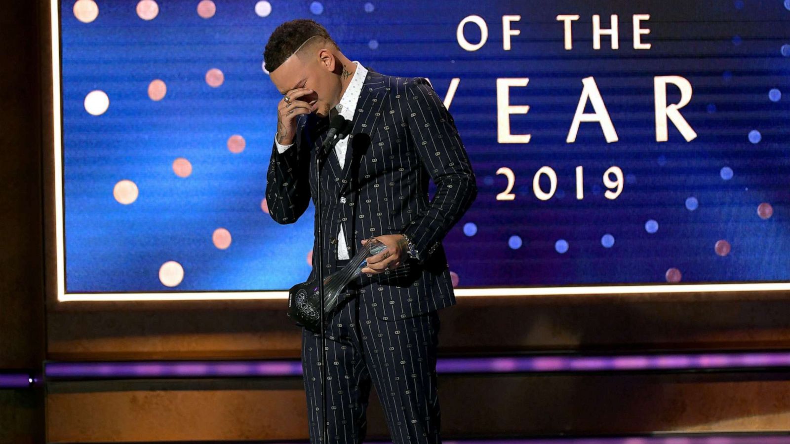 PHOTO: Honoree Kane Brown accepts an award onstage during the 2019 CMT Artist of the Year at Schermerhorn Symphony Center on Oct. 16, 2019 in Nashville, Tenn.