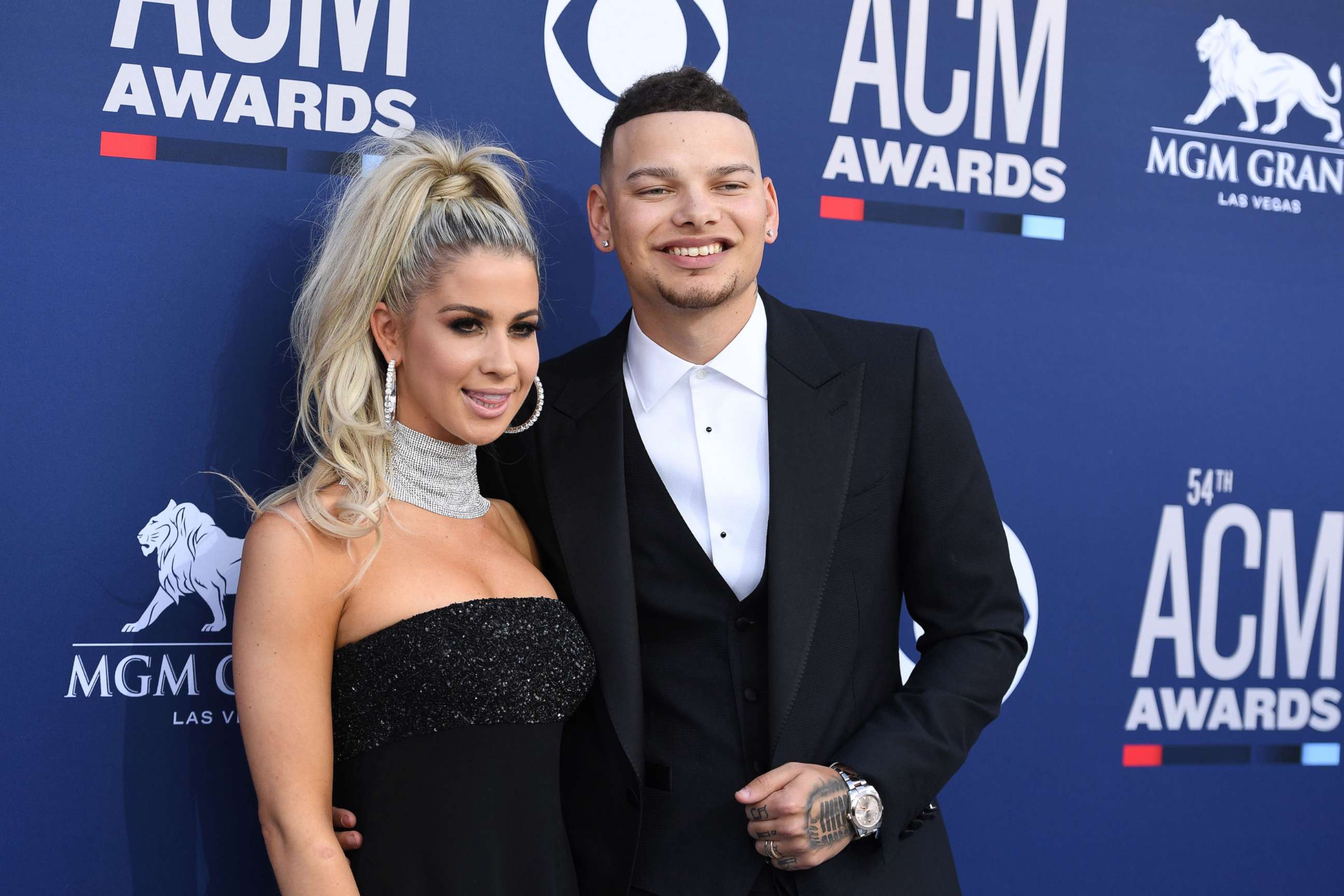 PHOTO: Kane Brown and his wife Katelyn Brown arrive for the 54th Academy of Country Music Awards on April 7, 2019, at the MGM Grand Garden Arena in Las Vegas.
