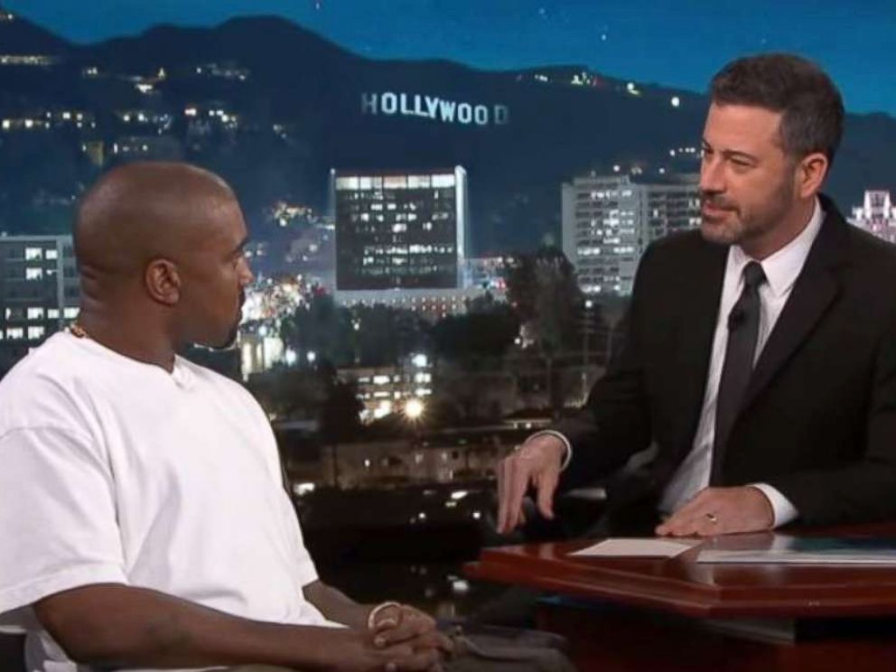 PHOTO: Kanye West appeared on Jimmy Kimmel Live! August 9, 2018.