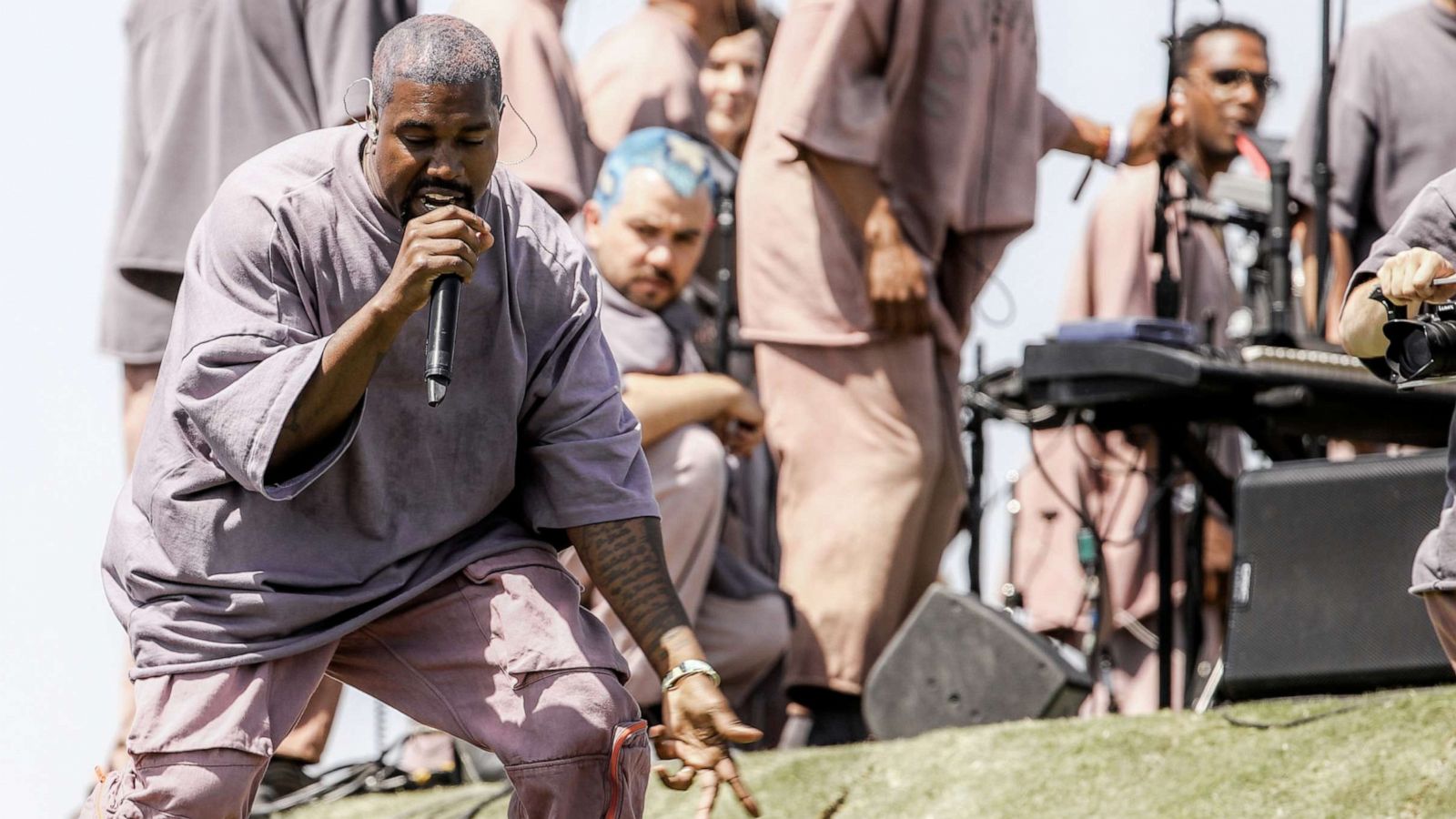 PHOTO: Kanye West performs Sunday Service during the 2019 Coachella Valley Music And Arts Festival on April 21, 2019 in Indio, Calif