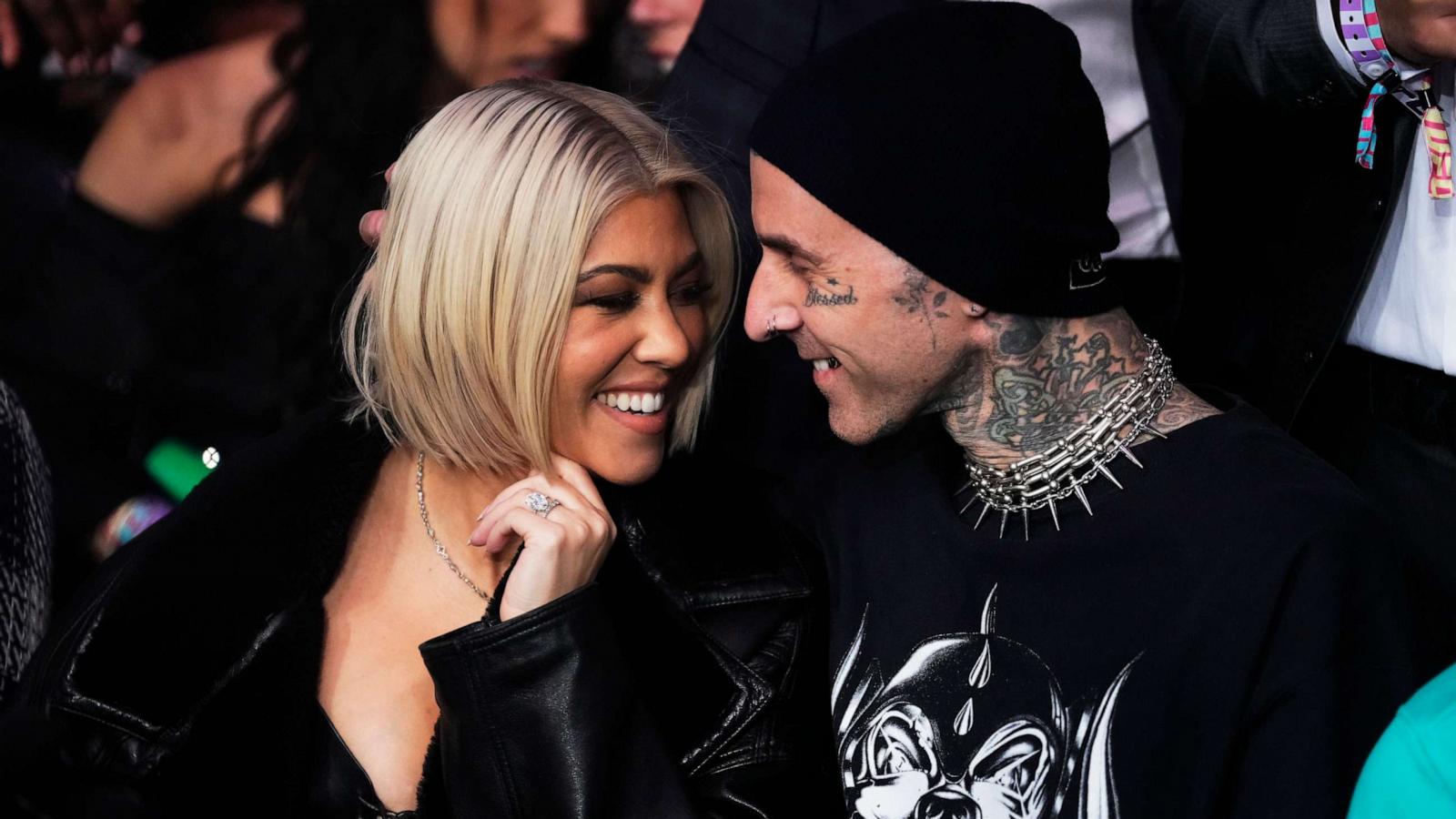 PHOTO: Kourtney Kardashian and Travis Barker attend the UFC 285 event at T-Mobile Arena on March 4, 2023 in Las Vegas.