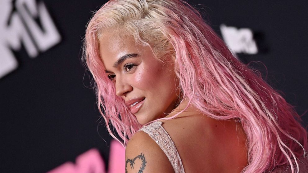 PHOTO: Karol G attends the 2023 MTV Video Music Awards at Prudential Center, on Sept. 12, 2023, in Newark, New Jersey.