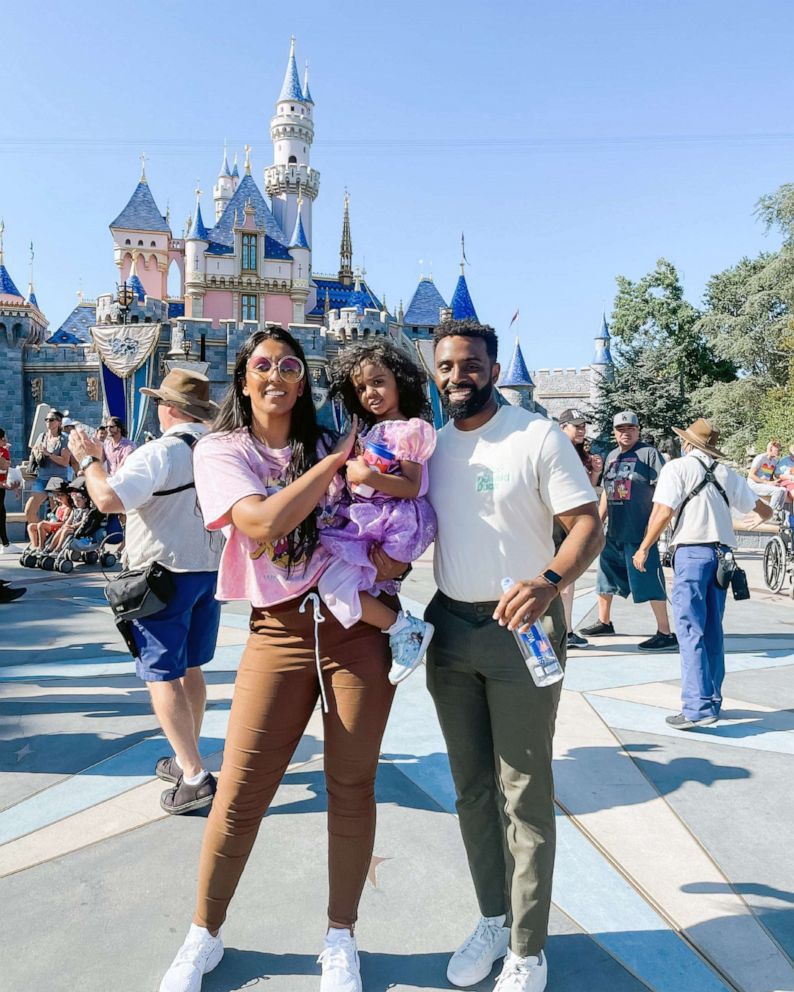 PHOTO: Kashe Quest, 3, from Los Angeles, is the youngest American member of Mensa, the oldest IQ society in the world.  She is pictured in this photo with with parents Sukhjit (left) and Devon (right) at Disneyland.