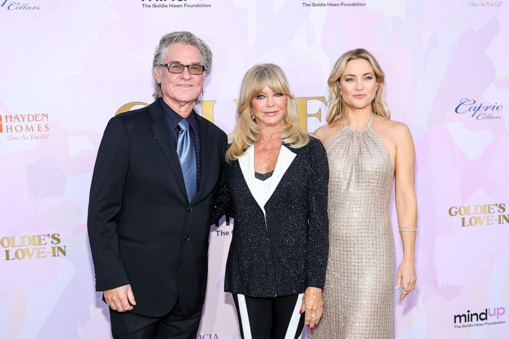 PHOTO: Kurt Russell, Goldie Hawn and Kate Hudson attend the 20th anniversary celebration of the Goldie Hawn Foundation and MindUP Gala, Sept. 27, 2024, in Beverly Hills.