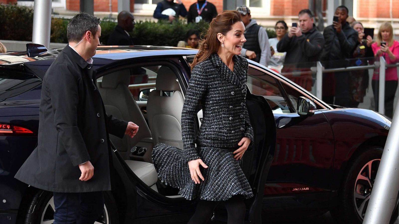 PHOTO: Britain's Catherine, Duchess of Cambridge, arrives at the Evelina London Childrens Hospital in London, Jan. 28, 2020 to join a creative workshop run by the National Portrait Gallerys Hospital Programme.