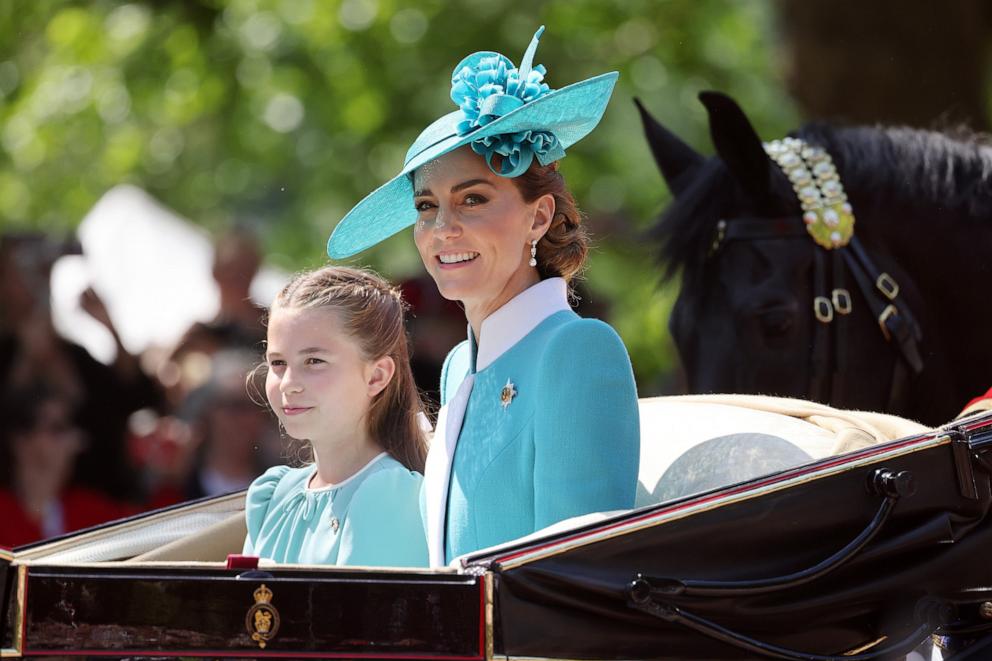 PHOTO: Catherine, Princess of Wales and Princess Charlotte of Wales during Trooping The Colour 2025, on June 14, 2025, in London.