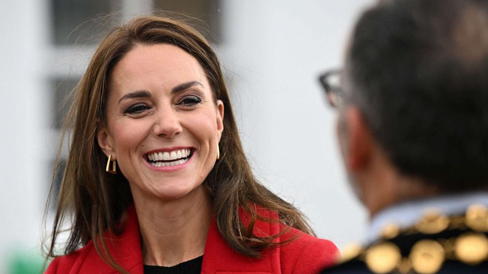 PHOTO: Catherine, Princess of Wales reacts during her visit to the RNLI (Royal National Lifeboat Institution) Holyhead Lifeboat Station in Anglesey, north west Wales on Sept. 27, 2022.