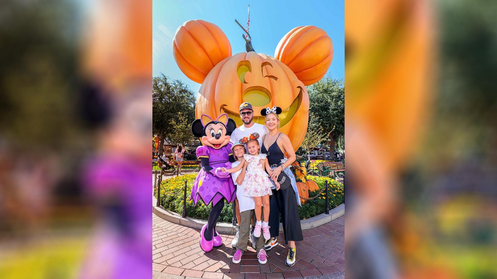 PHOTO: Actress Kate Hudson and her family celebrate her daughter Rani Rose's birthday with Minnie Mouse during Halloween Time at Disneyland Park on September 26, 2022 in Anaheim, California.