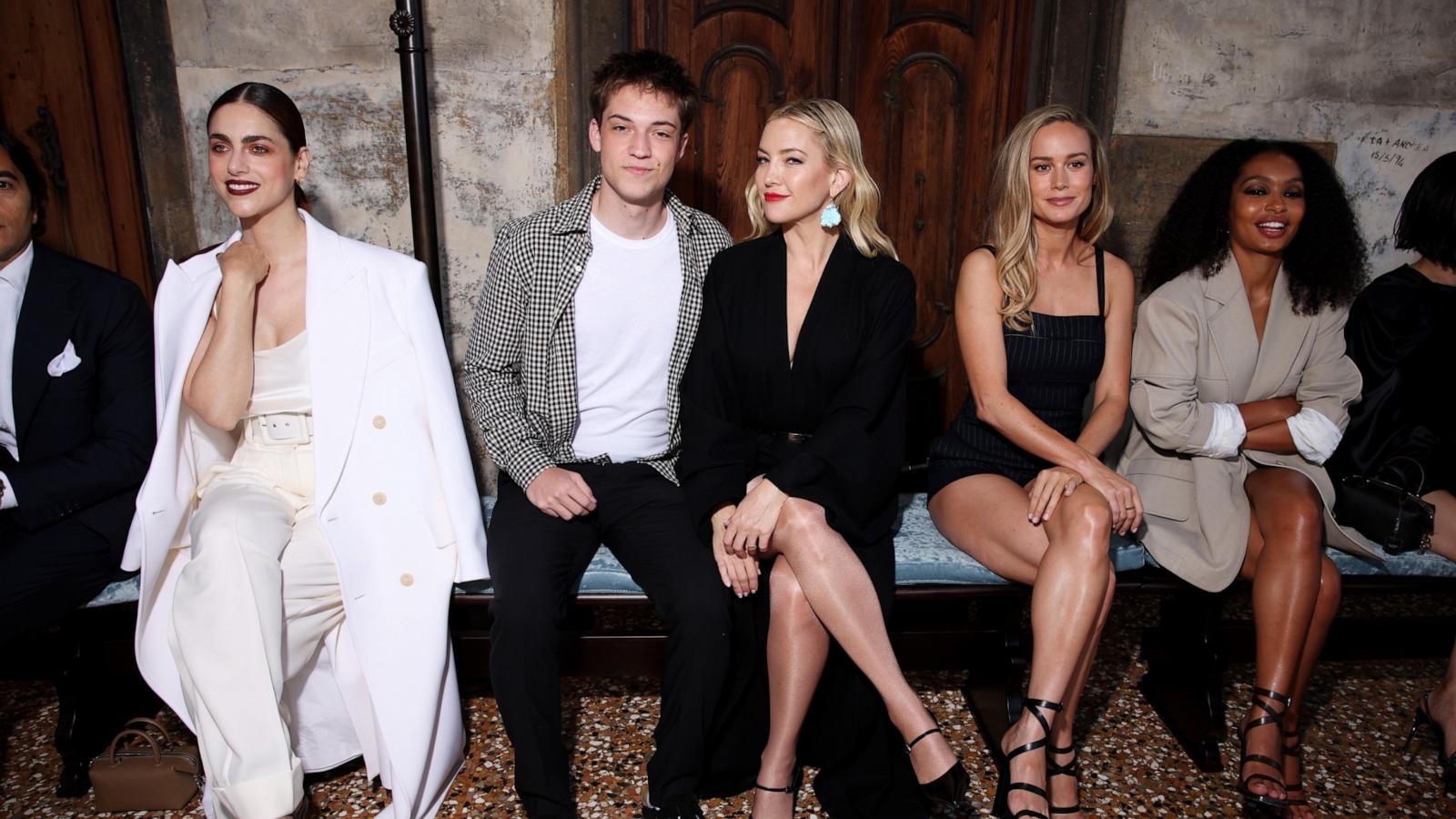 PHOTO: Miriam Leone, Ryder Robinson, Kate Hudson, Brie Larson and Yara Shahidi attend the Max Mara Resort 2025 at Piazza San Marco on June 11, 2024 in Venice.