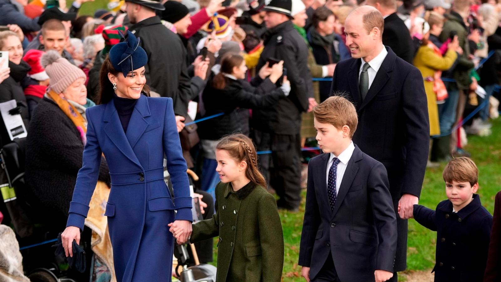 PHOTO: The royals attend the Christmas day service at St Mary Magdalene Church in Sandringham in Norfolk, England, Dec. 25, 2023.