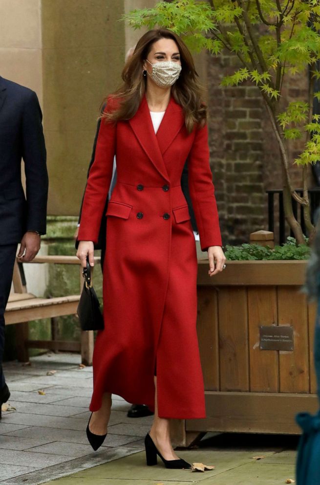 PHOTO: Catherine, Duchess of Cambridge arrives at St. Bartholomew's Hospital to attend an event to mark the launch of the nationwide 'Hold Still' community photography project on Oct. 20, 2020, in London.