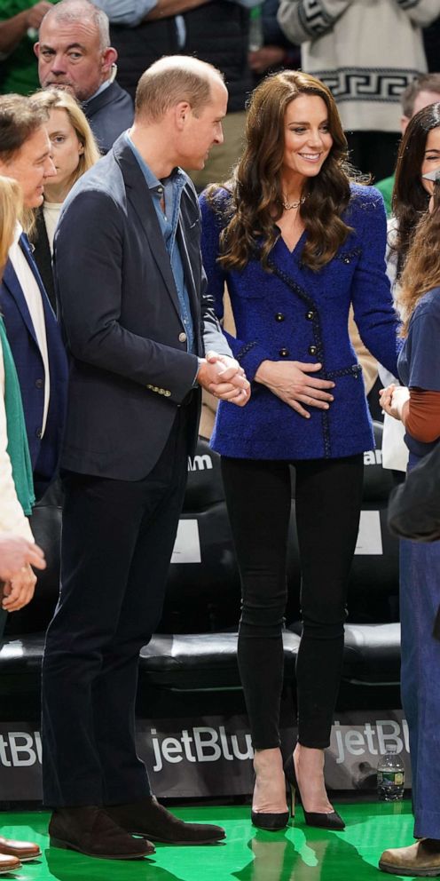 PHOTO: Kate Middleton, Princess of Wales, watches the basketball game between the Boston Celtics and the Miami Heat, Nov. 30, 2022 in Boston.