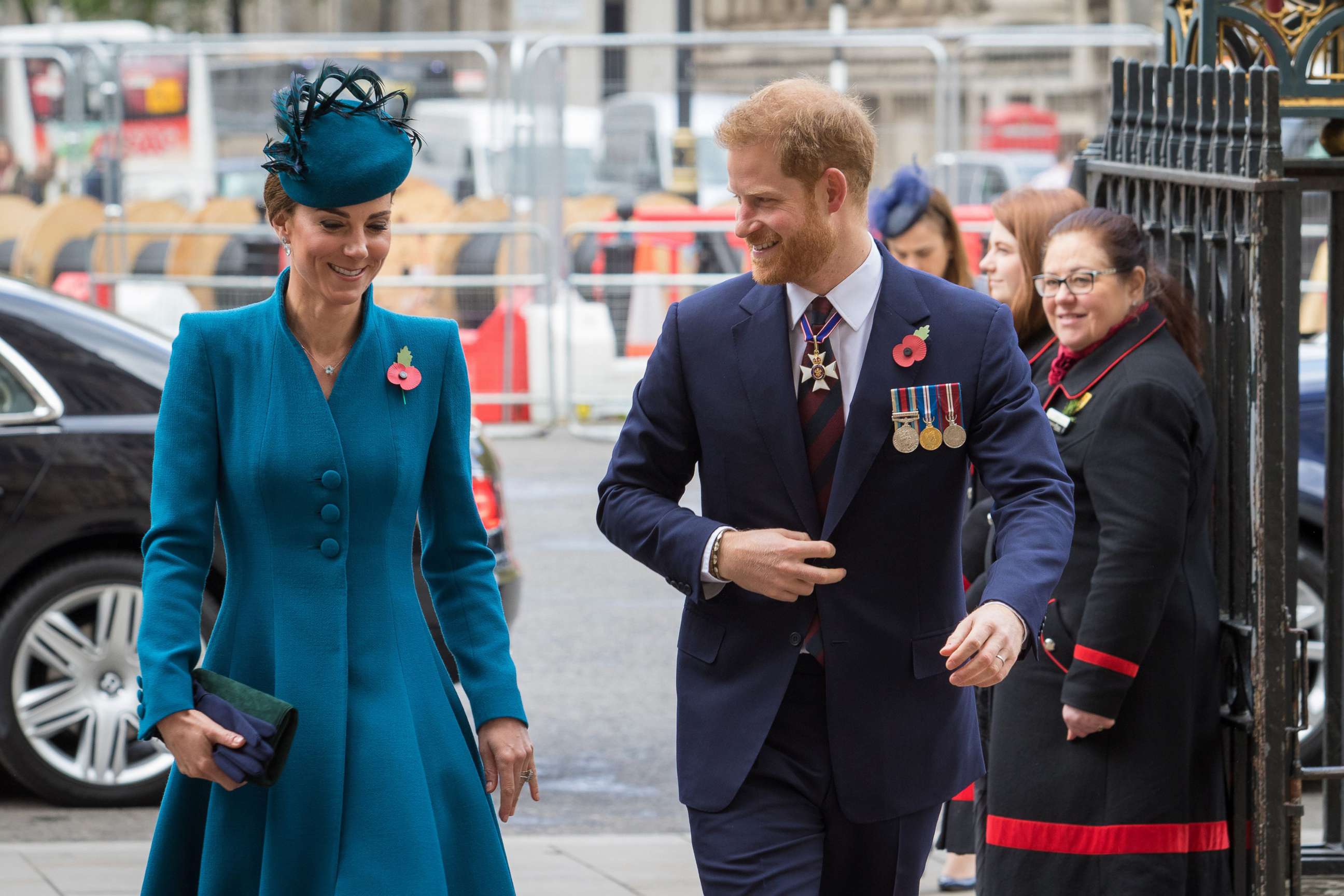 PHOTO: Catherine Duchess of Cambridge and  Prince Harry attend Anzac Day Service, Westminster Abbey, London, April 25, 2019.