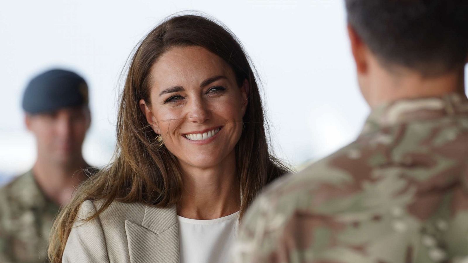 PHOTO: Catherine, Duchess of Cambridge arrives to meets those who supported the UK's evacuation of civilians from Afghanistan at RAF Brize Norton on Sept. 15, 2021, in Brize Norton, England.