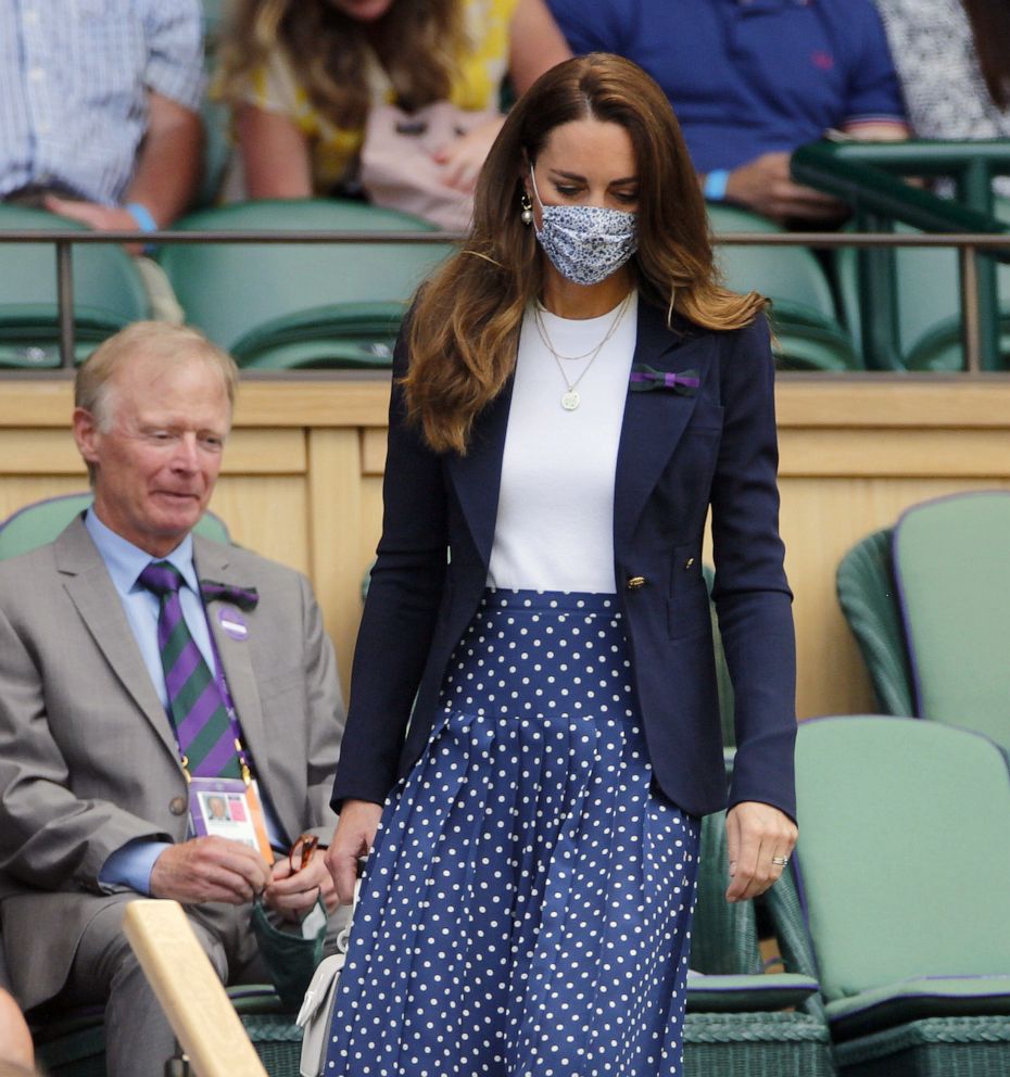 PHOTO: Kate Middleton, Duchess of Cambridge at the Wimbledon Tennis Championships, Day 5 in London, July 2, 2021.