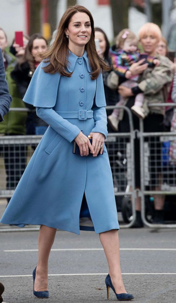 PHOTO: Catherine, Duchess of Cambridge engages in a walkabout in Ballymena town centre, Feb. 28, 2019, in Ballymena, Northern Ireland.