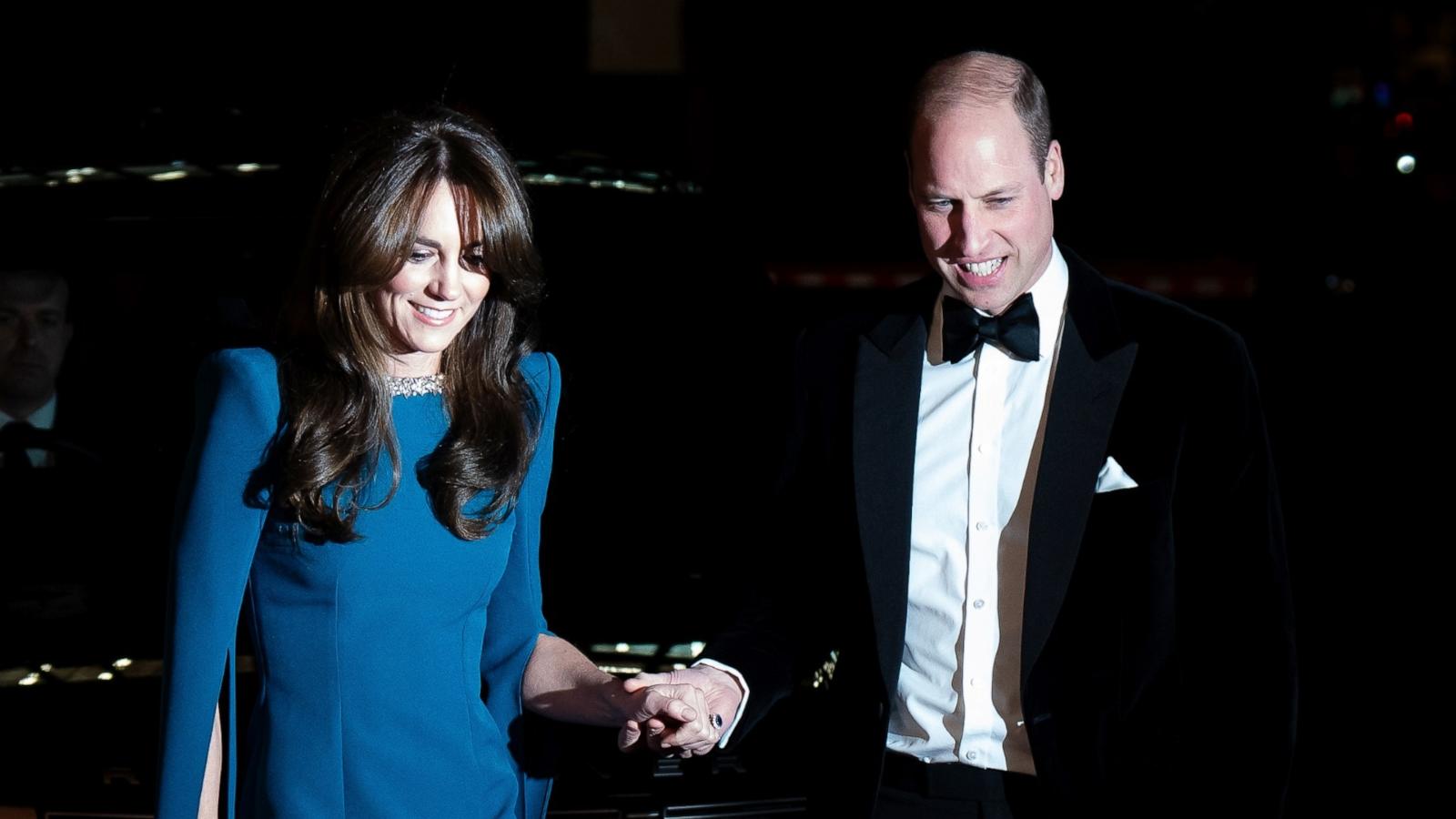 PHOTO: Prince William, Prince of Wales and Catherine, Princess of Wales arrive for the Royal Variety Performance before the Royal Variety Performance at the Royal Albert Hall on Nov. 30, 2023 in London.