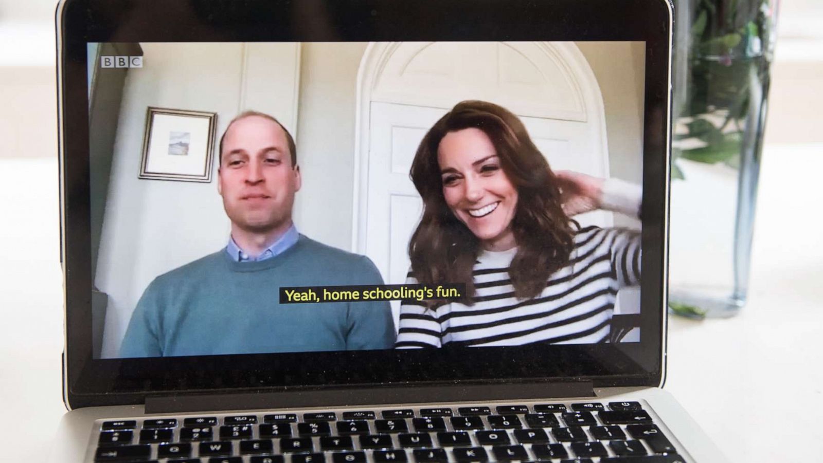 PHOTO:Prince William, Duke of Cambridge and Catherine, Duchess of Cambridge have a broadcast interview on BBC Breakfast regarding coping with the Coronavirus on April 17, 2020 in London.