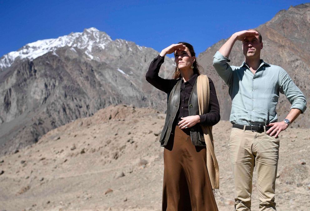 PHOTO: Catherine, Duchess of Cambridge and William, Duke of Cambridge visit the Chiatibo glacier in the Hindu Kush mountain range in Pakistan.