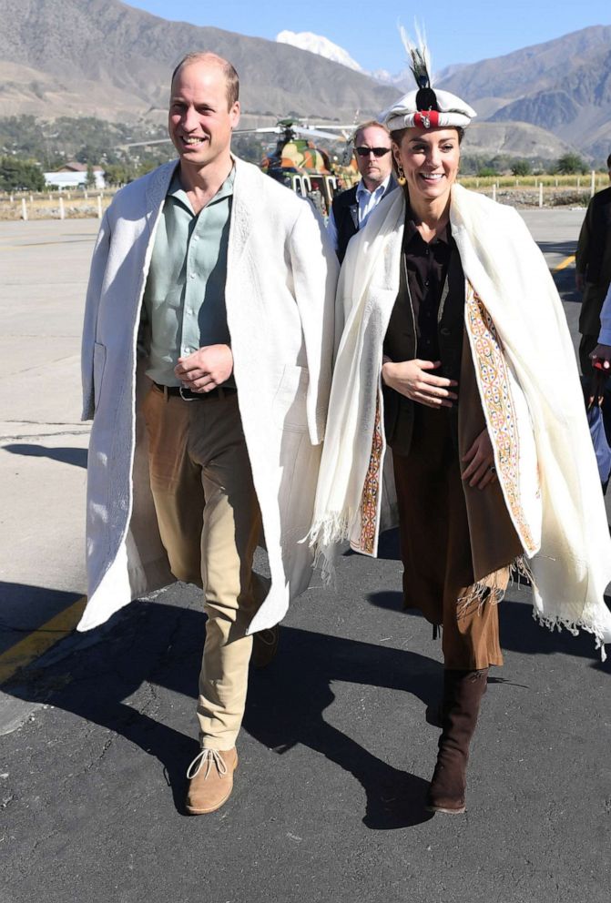 PHOTO: Catherine, Duchess of Cambridge and William, Duke of Cambridge visit the Chiatibo glacier in tin Broghil National Park in Pakistan, Oct. 16, 2019.