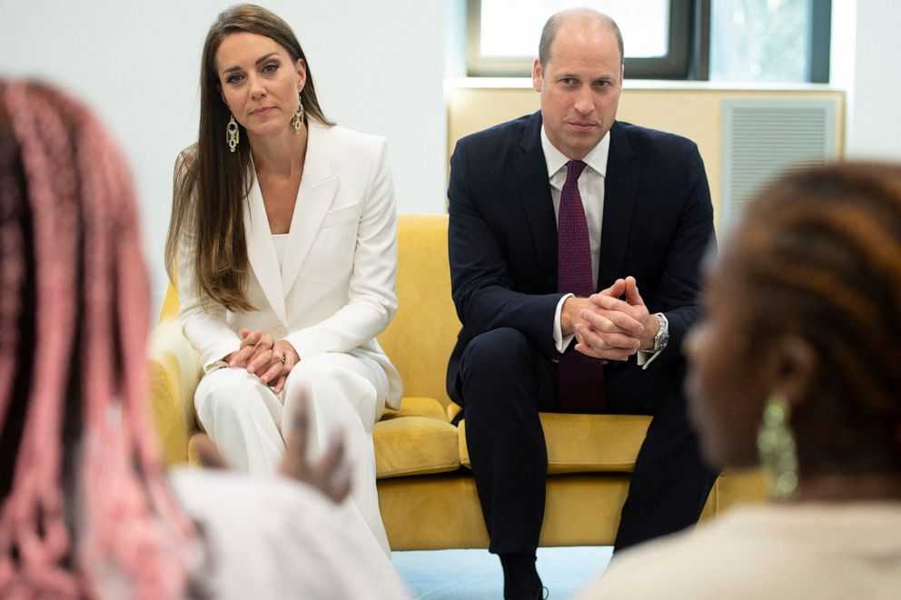 PHOTO: Catherine, Duchess of Cambridge and Prince William, Duke of Cambridge, meet with members of the association ELEVATE, which focus on the creative and cultural sector for the young ones, at Brixton House, in London, June 22, 2022. 