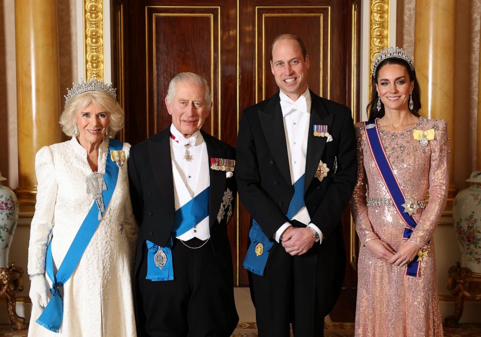 PHOTO: King Charles III and Queen Camilla host a diplomatic reception at Buckingham Palace.