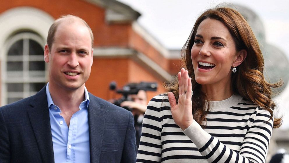 PHOTO:Britain's Prince William, Duke of Cambridge and Britain's Catherine, Duchess of Cambridge wave as they leave after attending the launch of the King's Cup Regatta, at the Cutty Sark in Greenwich, south east London, May 7, 2019.