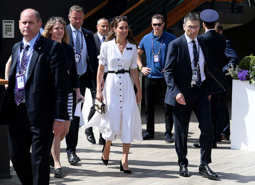PHOTO: Catherine, Duchess of Cambridge attends the second day of Wimbledon, July 2, 2019 in London.